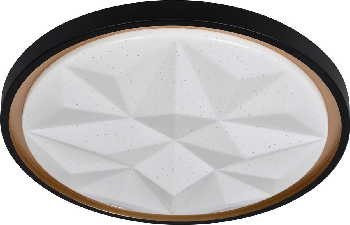 PLAFONIERĂ CU LED - alb/auriu, Basics, plastic/metal (41,5/9/41,5cm)