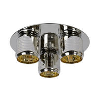 DECKENLEUCHTE Modern 38/38/13 cm  - Chromfarben, Design, Glas (38/38/13cm) - Lucide