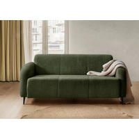 3-SITZER-SOFA Marone Bouclé Dunkelgrün  - Dunkelgrün/Schwarz, MODERN, Textil/Metall (180/76/90cm) - Livetastic