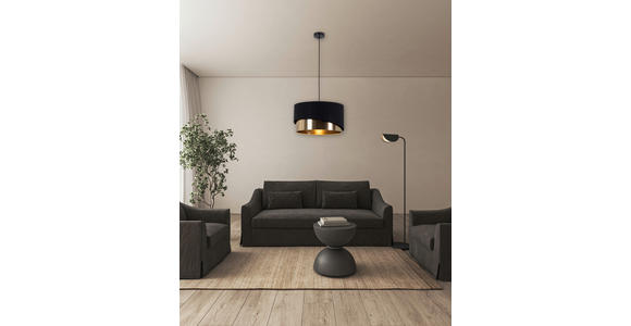 HÄNGELEUCHTE 45,5/120 cm  - Goldfarben/Schwarz, MODERN, Kunststoff/Textil (45,5/120cm) - Novel