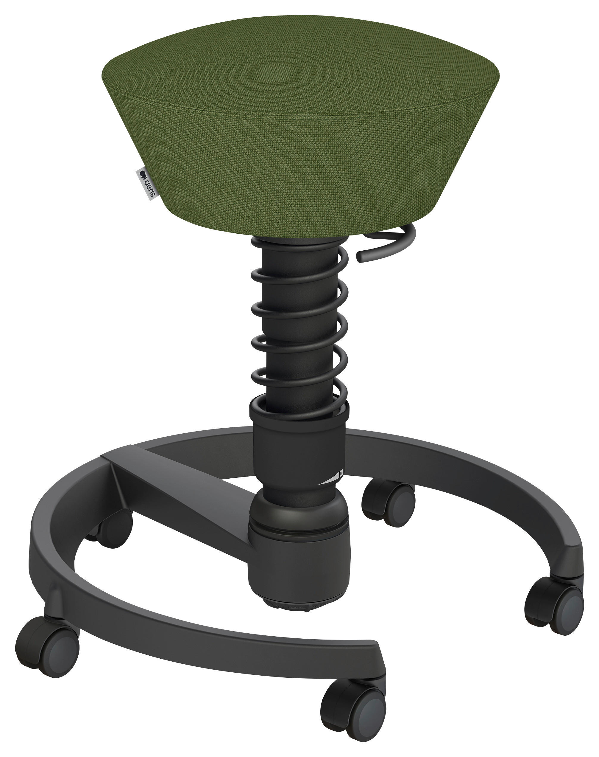 BÜROHOCKER   Grün, Schwarz  - Schwarz/Grün, Basics, Textil/Metall (55/45,66/55cm) - Aeris