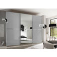 SCHWEBETÜRENSCHRANK 280/222/68 cm 3-türig Hellgrau  - Chromfarben/Hellgrau, Design, Glas/Holzwerkstoff (280/222/68cm) - Moderano