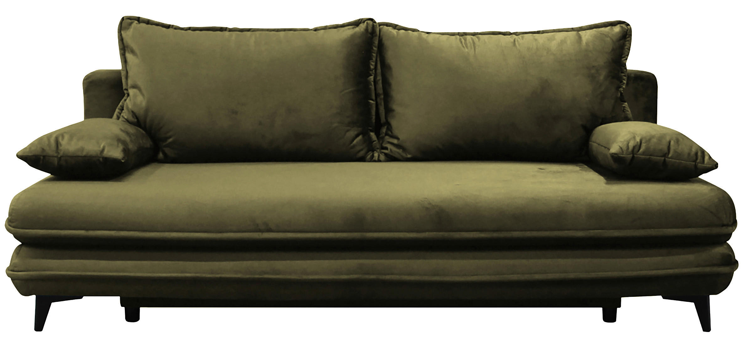 SCHLAFSOFA Velours Dunkelgrün  - Dunkelgrün/Schwarz, Design, Kunststoff/Textil (217/73/86/106cm) - MID.YOU