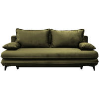 SCHLAFSOFA  mit Velours Dunkelgrün  - Dunkelgrün/Schwarz, Design, Kunststoff/Textil (217/73/86/106cm) - MID.YOU