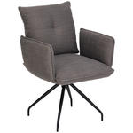 ARMLEHNSTUHL  in Stahl Flachgewebe  - Schwarz/Grau, Design, Textil/Metall (65/90/70cm) - Dieter Knoll