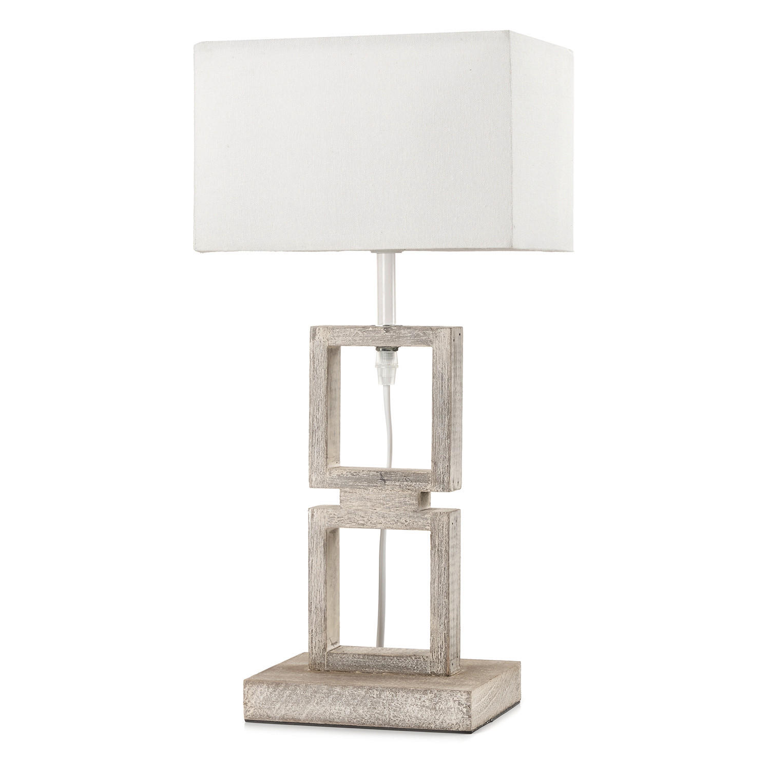 TISCHLEUCHTE 22/15,5/40 cm   - Grau, Design, Holz/Textil (22/15,5/40cm)