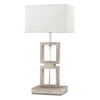 TISCHLEUCHTE 22/15,5/40 cm   - Grau, Design, Holz/Textil (22/15,5/40cm)