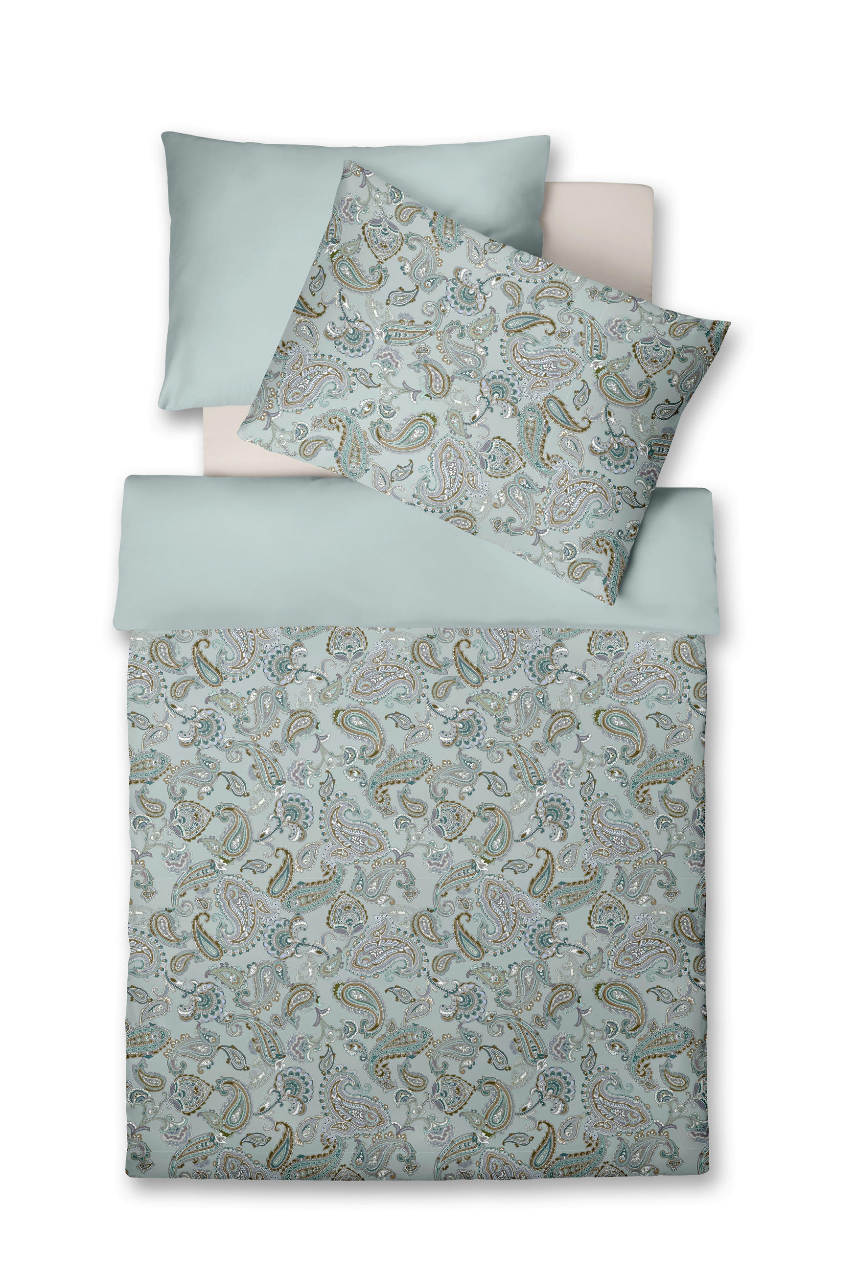 POVLEČENÍ, makosatén, tyrkysová, světle růžová, rezavá, pastelově modrá, 140/200 cm  - rezavá/světle růžová, Lifestyle, textil (140/200cm) - Fleuresse