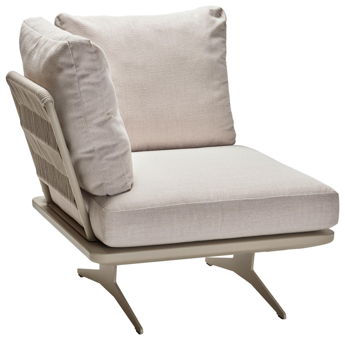 LOUNGEECKTEIL - Greige, Basics, Textil/Metall (95/85/95cm) - Stern