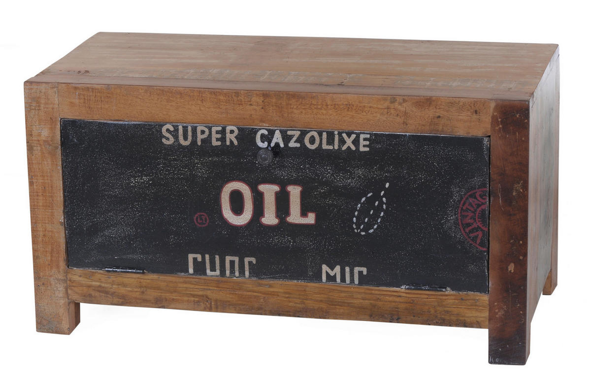 SCHUHSCHRANK Altholz massiv Multicolor, Naturfarben  - Multicolor/Schwarz, Design, Holz/Metall (85/45/40cm) - MID.YOU