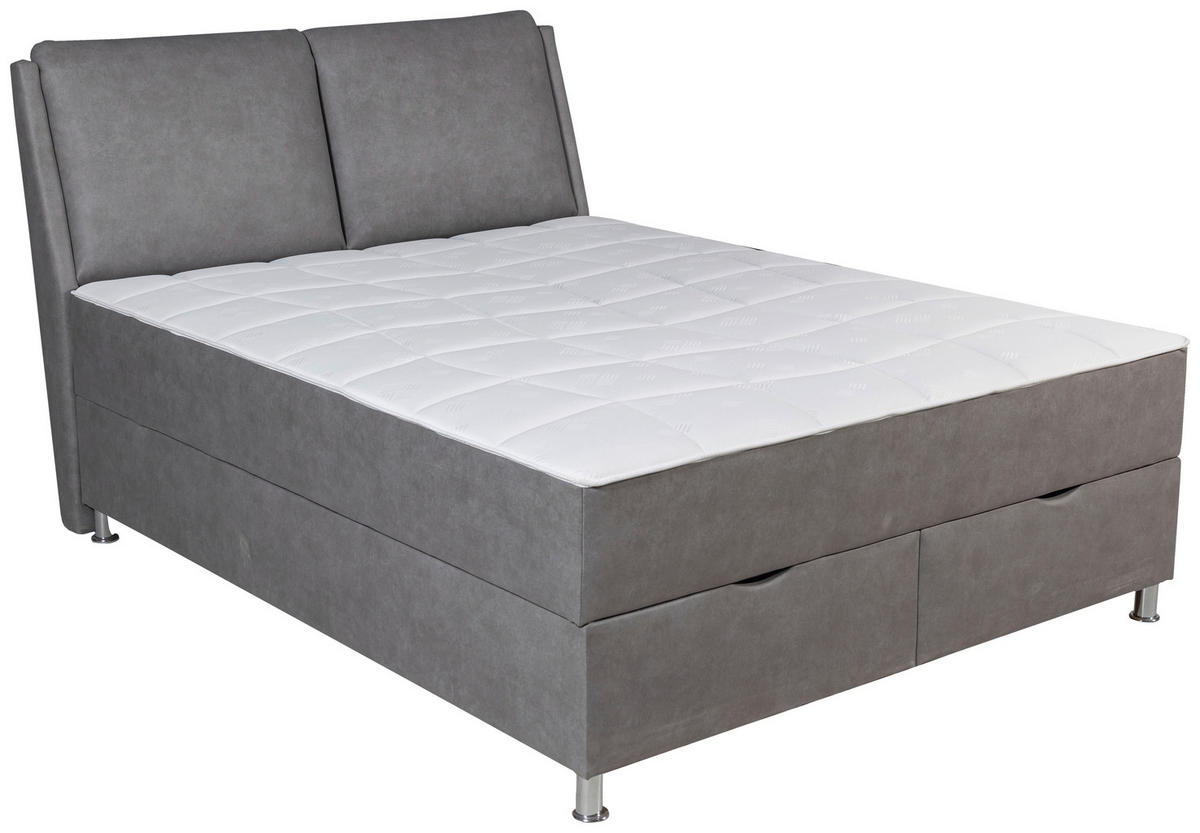 PAT BOXSPRING 140x200 cm  gri  - argintiu/gri, Modern, textil (140/118/200cm) - Hom`in