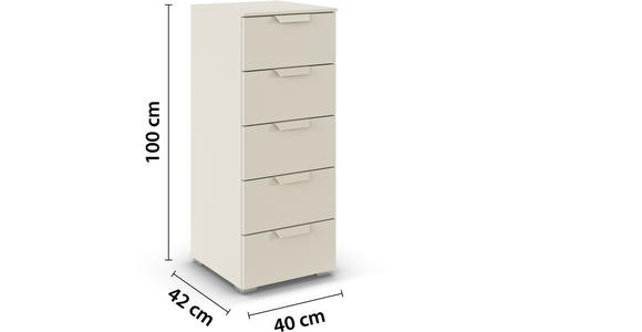 KOMMODE  in 40/100/42 cm  - Champagner, Design, Holzwerkstoff/Metall (40/100/42cm) - Carryhome