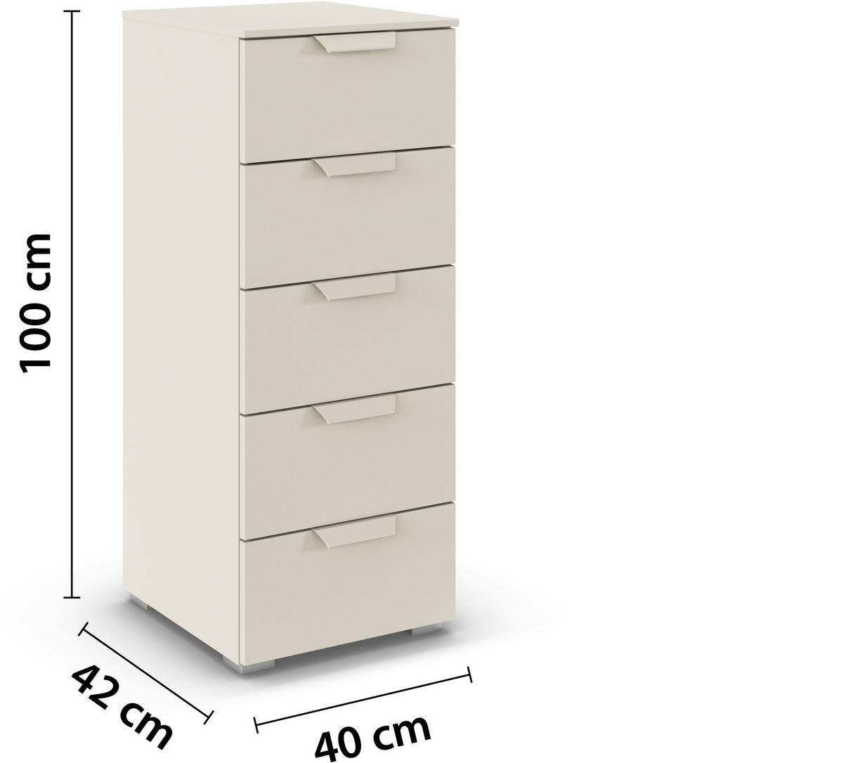 KOMMODE  in 40/100/35 cm  - Champagner, Design, Holzwerkstoff/Metall (40/100/35cm) - Carryhome