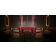 CHESTERFIELD-SOFA Samt Rot, Schwarz  - Rot/Schwarz, Trend, Holz/Textil (165/75/87cm) - Xora