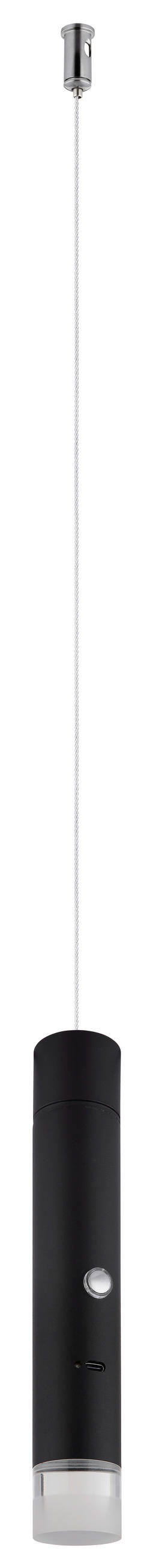 LED-HÄNGELEUCHTE PELO 38/120 cm   - Klar/Schwarz, Design, Kunststoff/Metall (38/120cm) - Globo