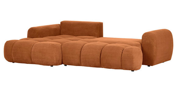 ECKSOFA in Flachgewebe Rostfarben - Rostfarben/Schwarz, KONVENTIONELL, Kunststoff/Textil (174/274cm) - Carryhome