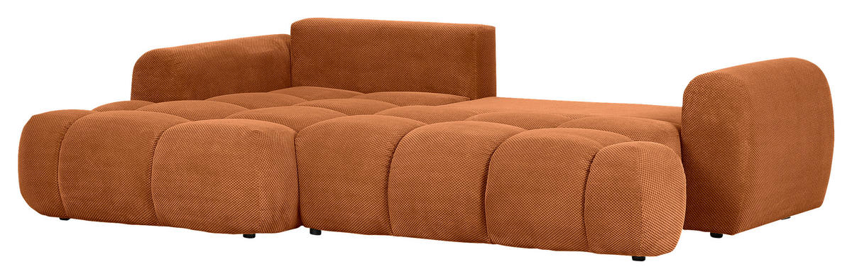 ECKSOFA in Flachgewebe Rostfarben  - Rostfarben/Schwarz, Konventionell, Kunststoff/Textil (174/274cm) - Carryhome