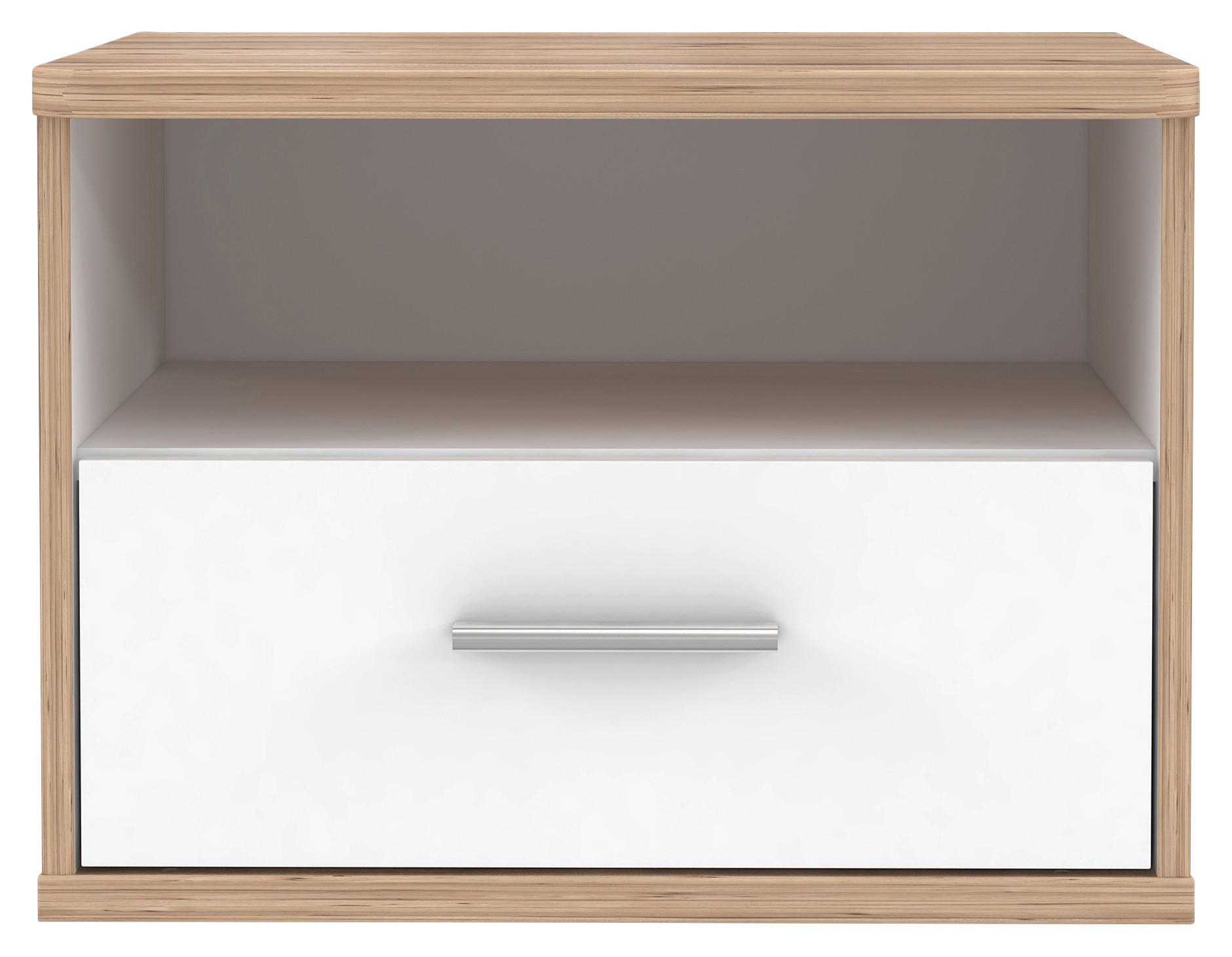 NOČNÍ STOLEK bílá, barvy dubu - bílá/barvy dubu, Moderní, kov/kompozitní dřevo (53,4/41,1/45,1cm) - Xora
