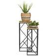 BLUMENTISCHSET Holzwerkstoff  - Schwarz, Trend, Holzwerkstoff/Metall (25-32/25-32/66-76,5cm) - Landscape