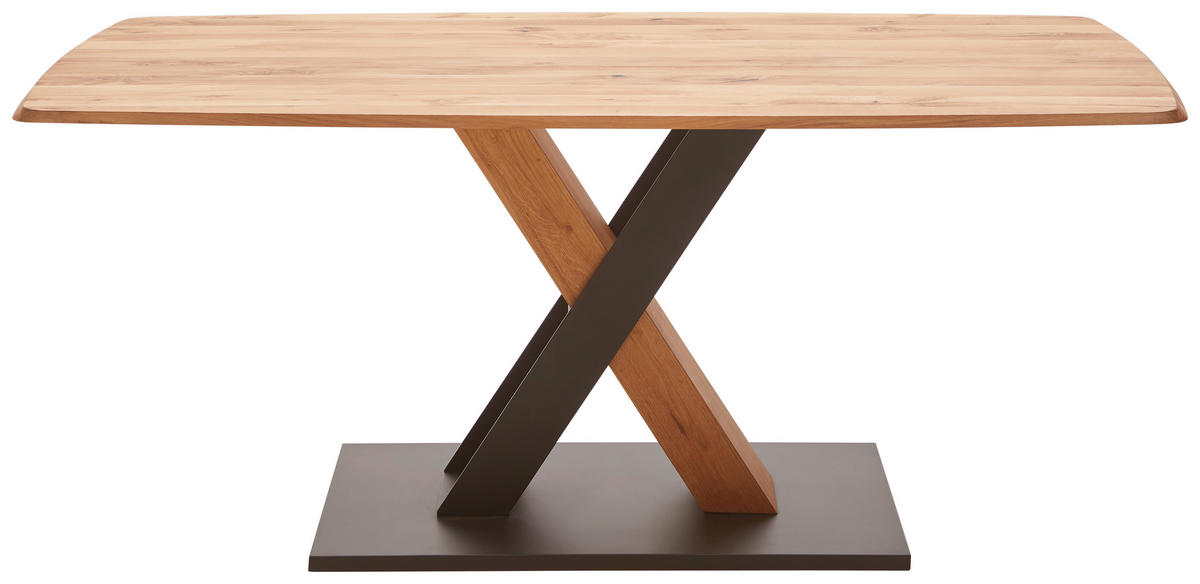 ESSTISCH in Holz, Metall 120/80/77 cm  - Eichefarben/Schwarz, Natur, Holz/Metall (120/80/77cm) - Valnatura