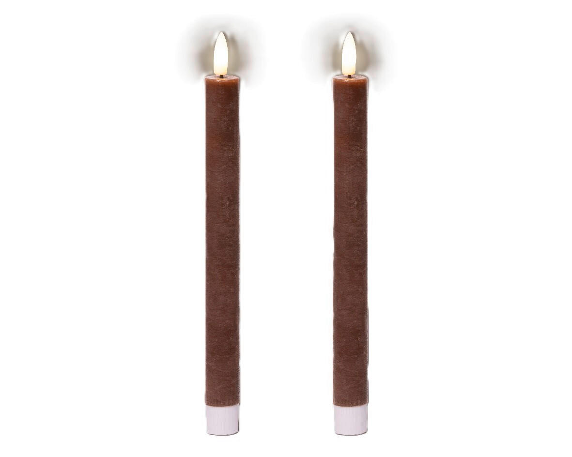 LED-KERZE 2,2/24,5 cm  - Dunkelbraun, Basics, Kunststoff/Paraffin (2,2/24,5cm) - Ambia Home