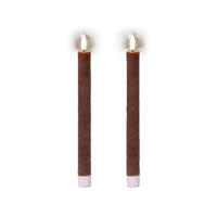 LED-KERZE 2,2/24,5 cm  - Dunkelbraun, Basics, Kunststoff/Paraffin (2,2/24,5cm) - Ambia Home
