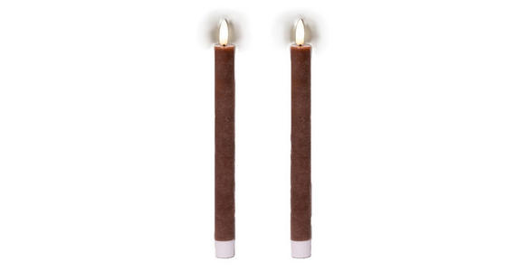 LED-KERZE 2,2/24,5 cm - Dunkelbraun, Basics, Kunststoff/Paraffin (2,2/24,5cm) - Ambia Home