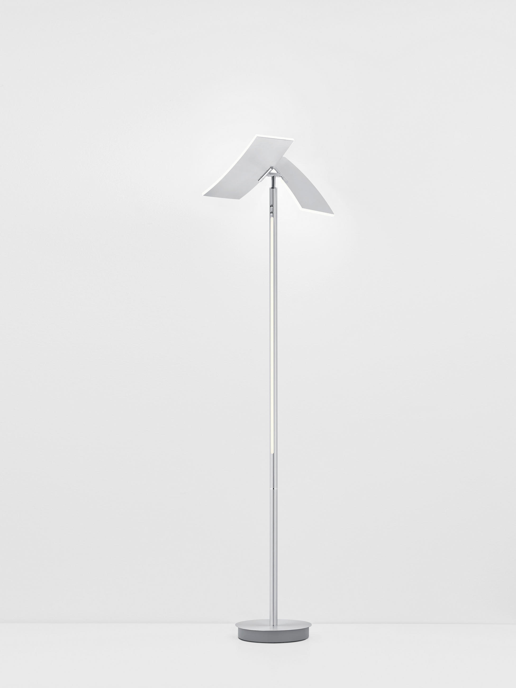 LED-STEHLEUCHTE TWICE 48/180 cm   - Alufarben, Design, Metall (48/180cm) - Hell