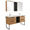 BADEZIMMER  in 155 cm  - Eichefarben/Anthrazit, Basics, Glas/Holz (155cm) - Dieter Knoll