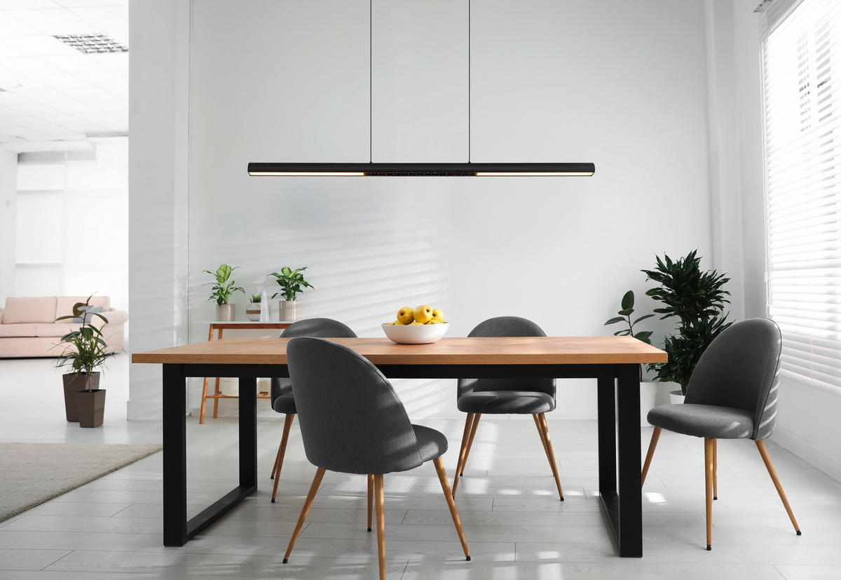 LED-HÄNGELEUCHTE 120/8/150 cm  - Opal/Schwarz, Design, Kunststoff/Metall (120/8/150cm) - Globo