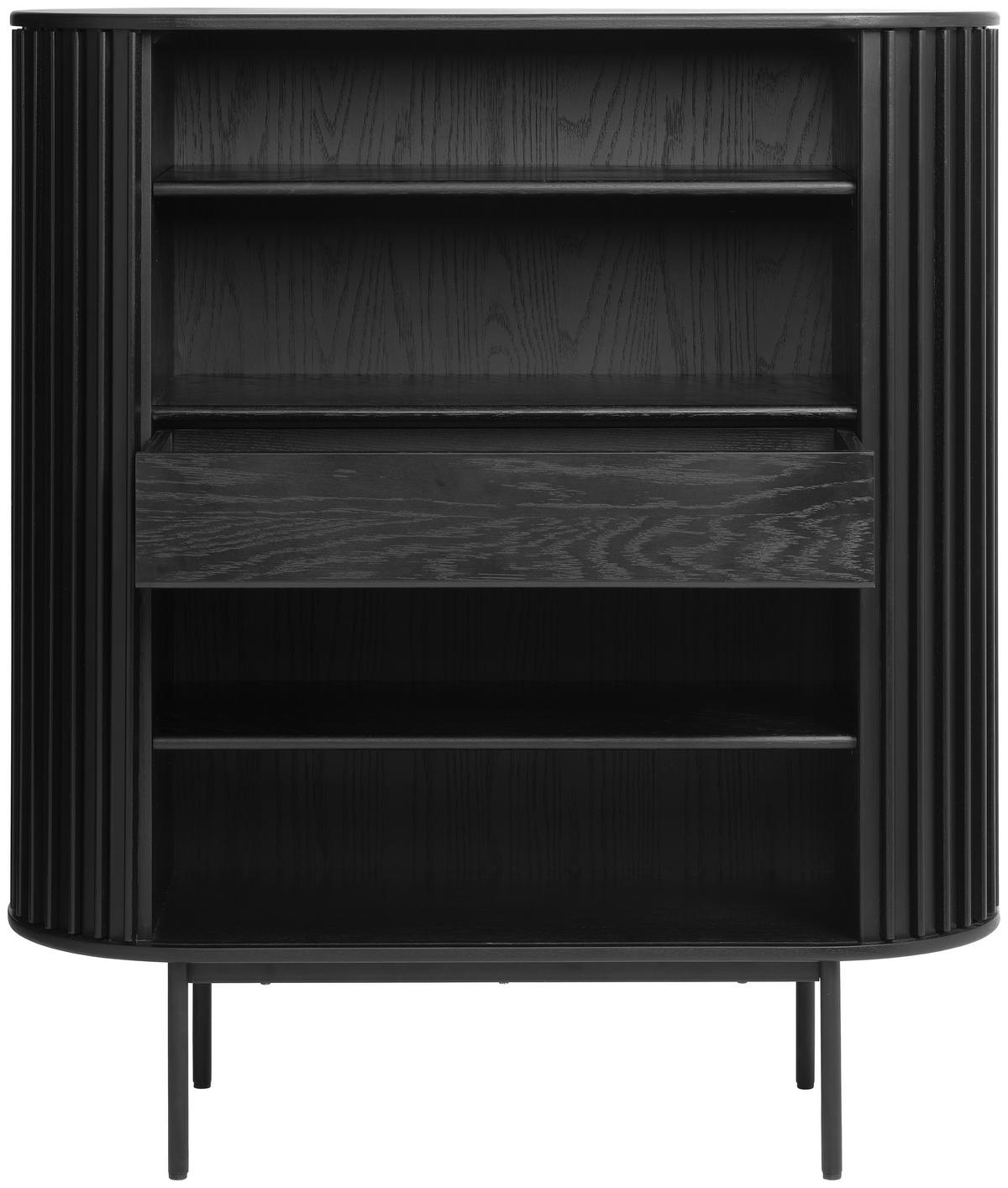 HÖG BYRÅ svart  110/125/45 cm  - svart, Trend, metall/trämaterial (110/125/45cm) - Novel