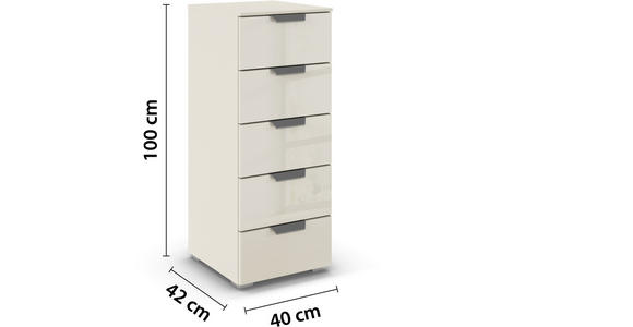 KOMMODE  in 40/100/42 cm  - Chromfarben/Champagner, Design, Glas/Holzwerkstoff (40/100/42cm) - Carryhome