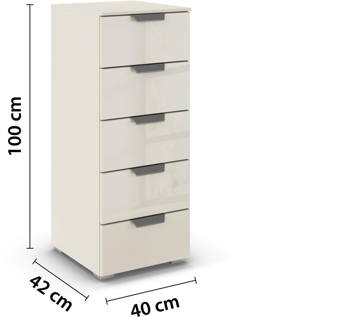 KOMMODE  in 40/100/35 cm  - Chromfarben/Champagner, Design, Glas/Holzwerkstoff (40/100/35cm) - Carryhome