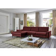 ECKSOFA  in Echtleder Brombeere  176/334 cm  - Brombeere/Schwarz, Design, Leder/Metall (176/334cm) - Dieter Knoll