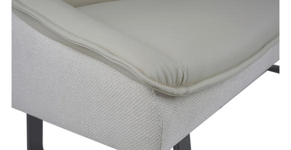 ECKBANK 178/237 cm Struktur Echtleder Schwarz, Beige   - Beige/Schwarz, Design, Leder/Textil (178/237cm) - Novel