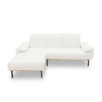 ECKSOFA in Mikrofaser Weiß  242/170 cm  - Wildeiche/Schwarz, Design, Holz/Textil (242/170cm) - MID.YOU