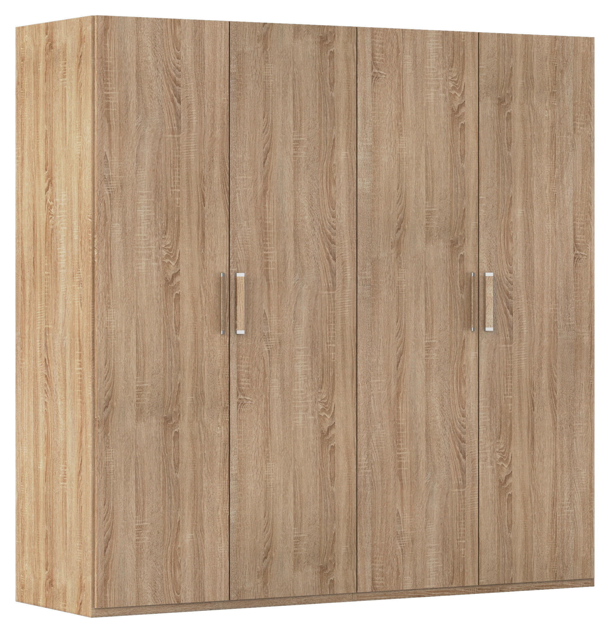 DREHTÜRENSCHRANK 201/197/60 cm 4-türig Sonoma Eiche  - Silberfarben/Sonoma Eiche, Design, Holzwerkstoff/Kunststoff (201/197/60cm) - Novel