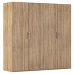 DREHTÜRENSCHRANK 201/197/60 cm 4-türig Sonoma Eiche  - Silberfarben/Sonoma Eiche, Design, Holzwerkstoff/Kunststoff (201/197/60cm) - Novel