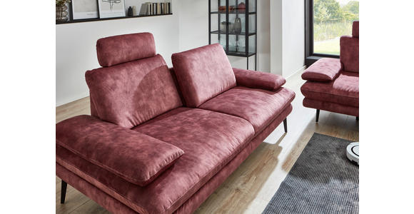 3-SITZER-SOFA in Velours Dunkelrot - Beige/Schwarz, Design, Textil/Metall (222/89/104cm) - Dieter Knoll