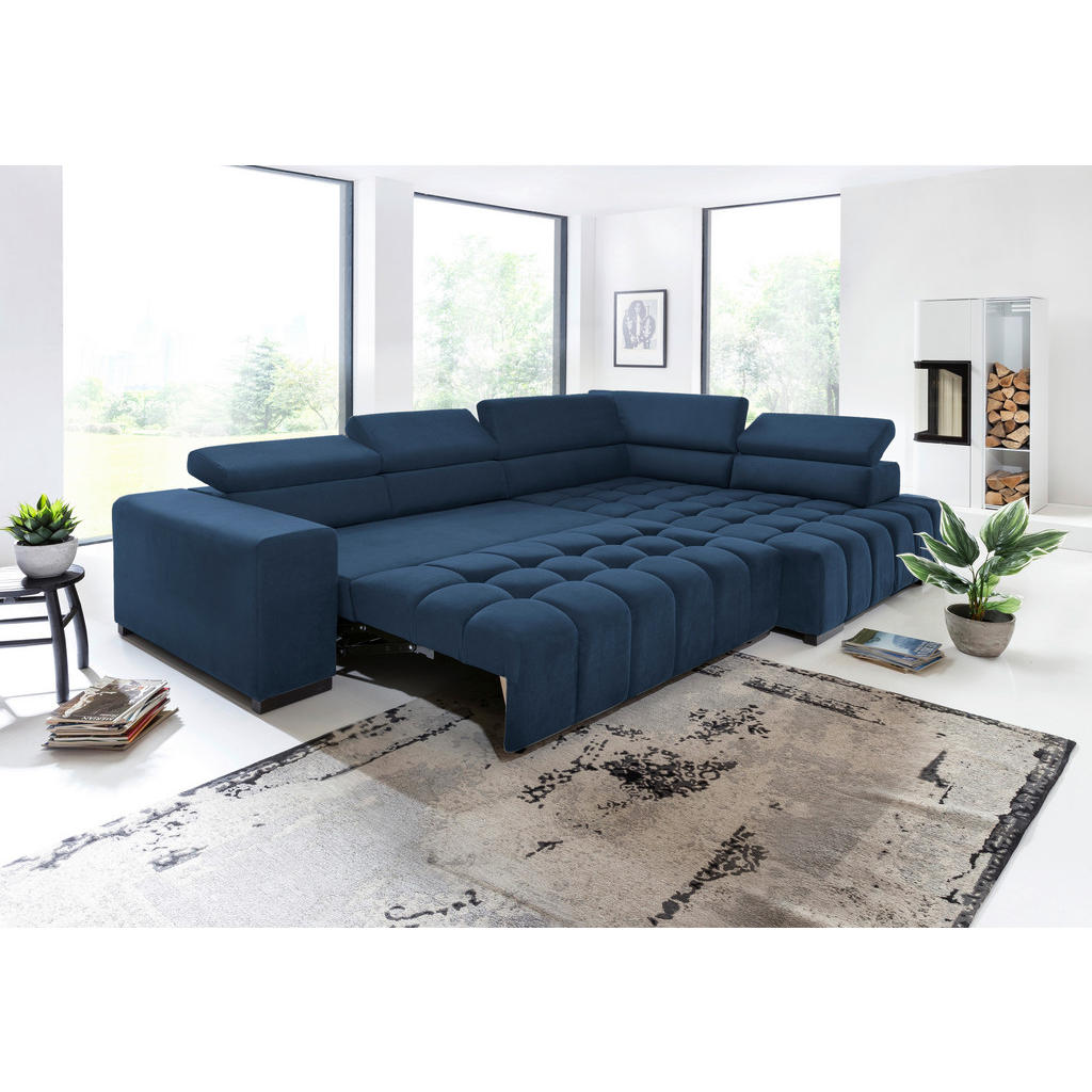 Thumbnail - Livetastic Eckschlafsofa, Blau, Textil, Buche, vollmassiv, 4-Sitzer, 307x201 cm, Schlafen auf Sitzhöhe, Armteil links, R...