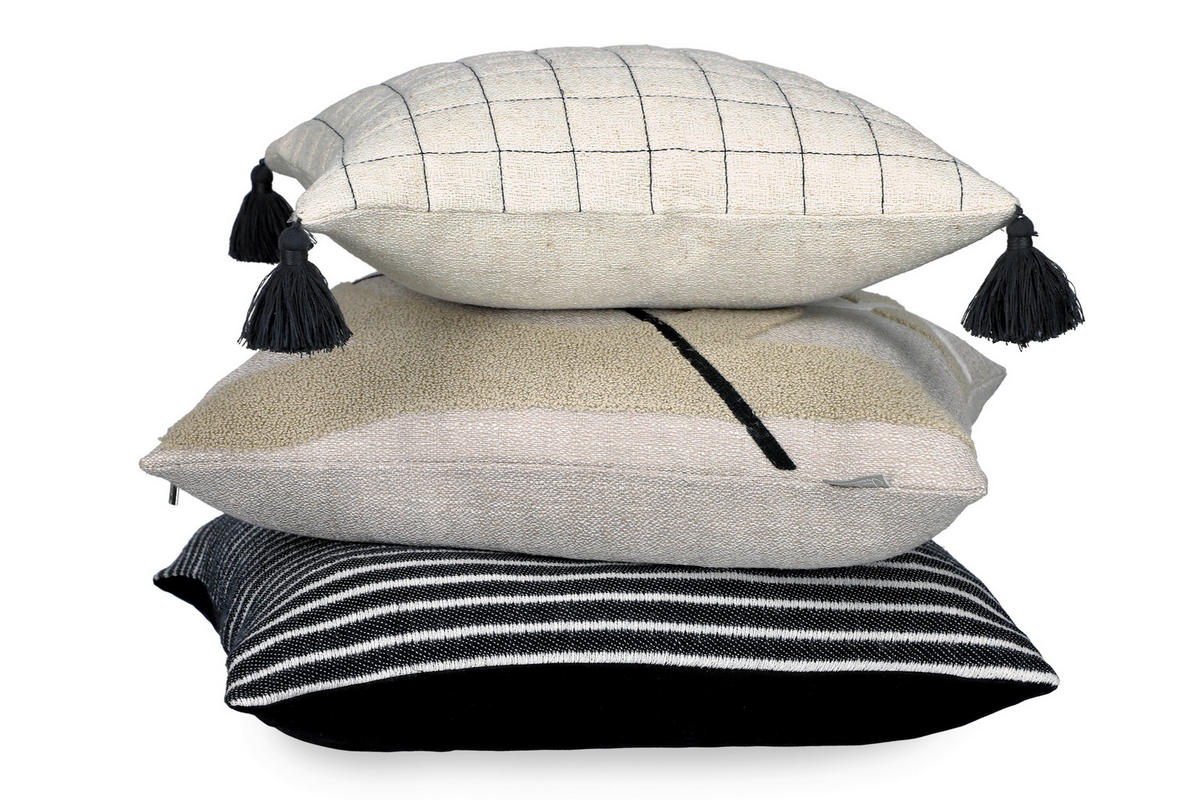 KISSENHÜLLE JustB! by Bettina Zimmermann 45/45 cm  - Schwarz/Naturfarben, Design, Textil (45/45cm) - Musterring