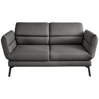 2-SITZER-SOFA Flachgewebe Dunkelgrau  - Dunkelgrau/Schwarz, Design, Textil/Metall (178-226/83-113/96-177cm) - Dieter Knoll