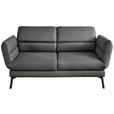 2-SITZER-SOFA Flachgewebe Dunkelgrau  - Dunkelgrau/Schwarz, Design, Textil/Metall (178-226/83-113/96-177cm) - Dieter Knoll