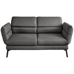 2-SITZER-SOFA Flachgewebe Dunkelgrau  - Dunkelgrau/Schwarz, Design, Textil/Metall (178-226/83-113/96-177cm) - Dieter Knoll