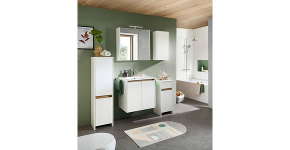 BADEZIMMER 6-teilig  in 160 cm  - Eichefarben/Weiß, KONVENTIONELL, Holzwerkstoff/Stein (160cm) - Xora