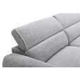 ECKSOFA in Mikrofaser Hellgrau  256/172 cm  - Hellgrau/Schwarz, Design, Textil/Metall (256/172cm) - Carryhome