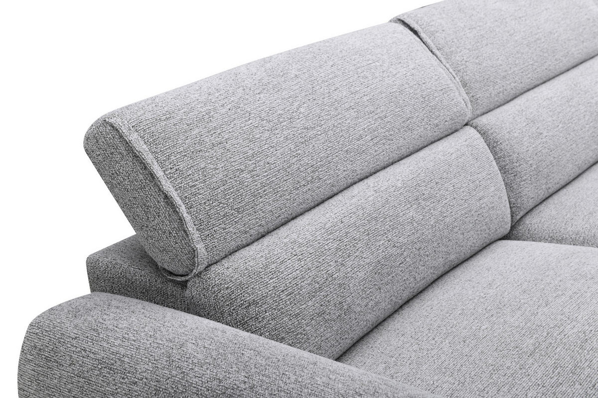 ECKSOFA Hellgrau Mikrofaser  - Hellgrau/Schwarz, Design, Textil/Metall (256/172cm) - Carryhome
