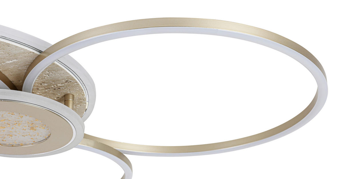 LED-TAKLAMPA Travera 40 W 90/63/8,5 cm  - guldbrun/sandfärgad, Design, metall/plast (90/63/8,5cm) - Novel