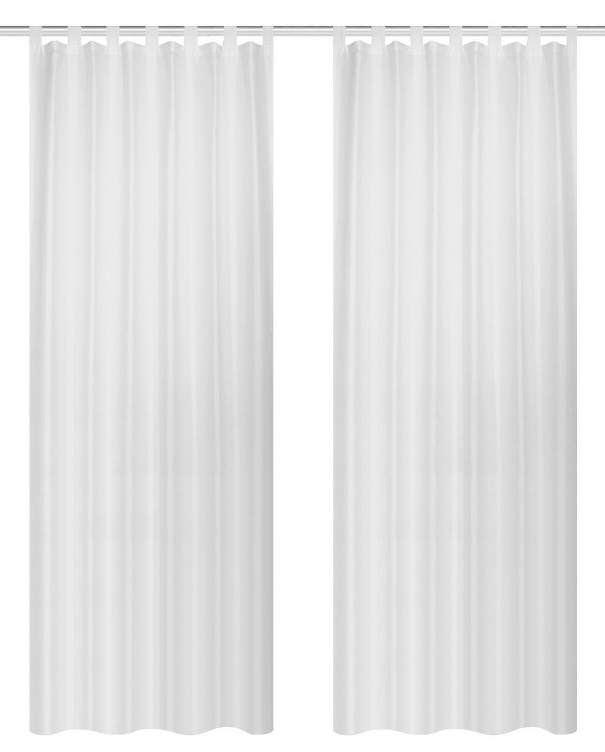 SCHLAUFENVORHANG blickdicht  - Weiß, Basics, Textil (130/245cm)