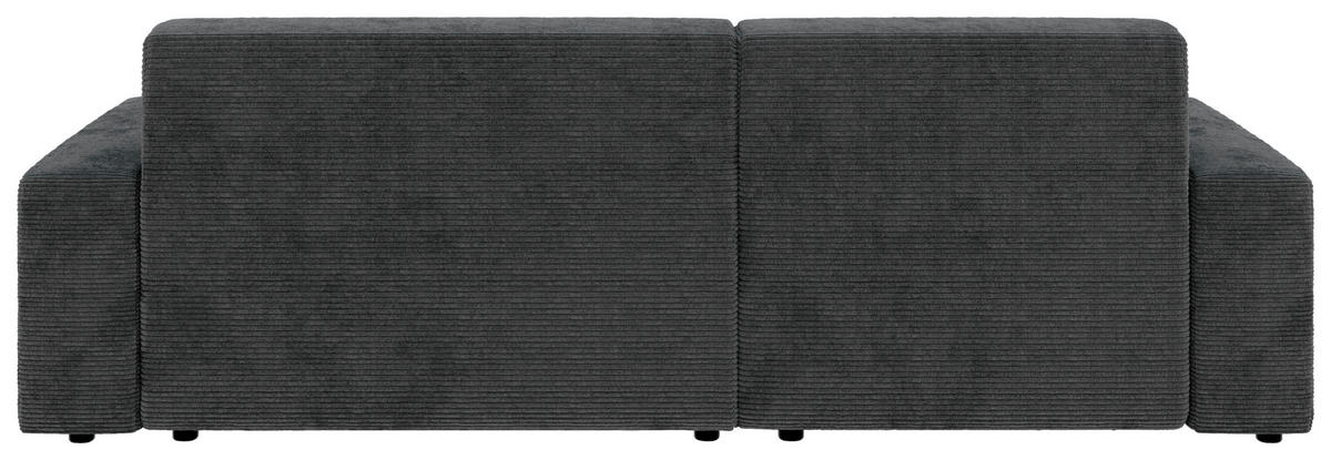 ECKSOFA in Cord Dunkelgrau  - Dunkelgrau/Schwarz, Modern, Kunststoff/Textil (162/246cm) - Trendmanufaktur